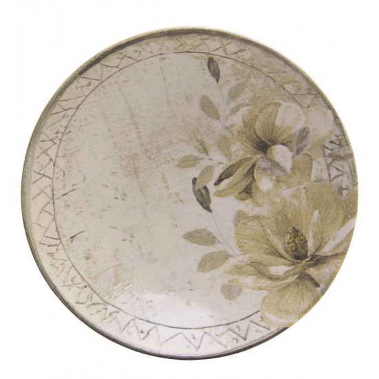 Prato Fundo 21,5cm Magnolia Bege Cerâmica Wolff
